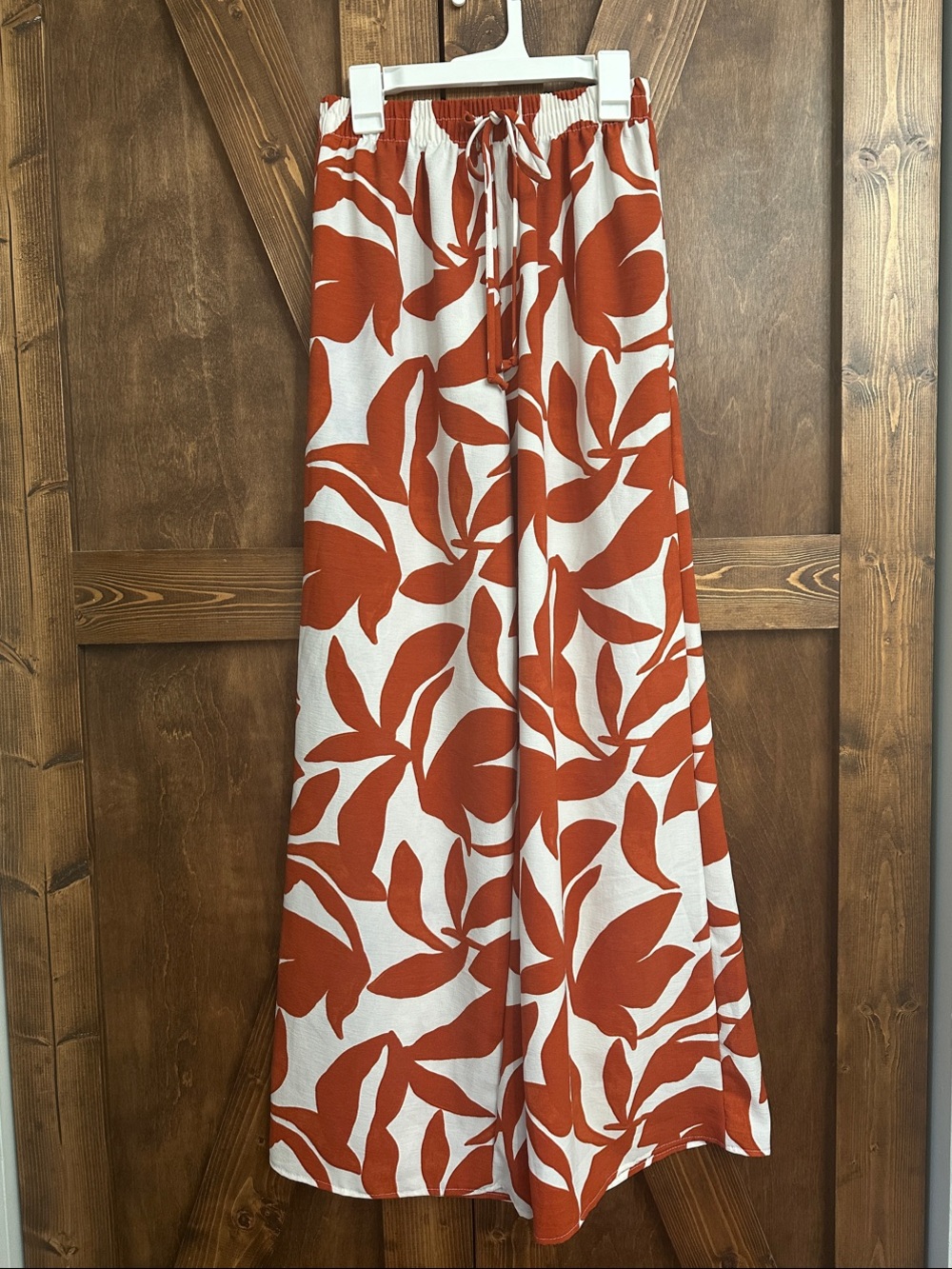 See You Monday Rust and White Wide Leg Pants